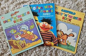 Vintage Coloring Books Garfield / Duck Tales / Sesame Street