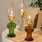 Chamber Oil Lamp, Vintage Glass Clear Kerosene Lamp Indoor Decorative