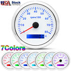 85mm Boat Tachometer 0-8000 RPM Tacho Gauge With LCD Hour Meter For Car Marine