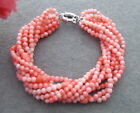 9Strds Pink Coral Bracelet lady jewelry free shipping
