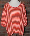 NWOT Women's CABI Poolside Orange Striped Puff Sleeve Top Size Medium #5984