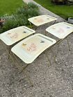 Set of 4 Vintage Butterfly TV Trays 1960s Quaker Metal Folding Tables Atomic Age