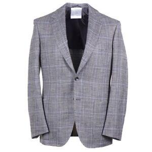 Sartorio Napoli by Kiton Gray Check Wool-Silk-Linen Sport Coat 42R (Eu 52) NWT