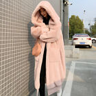 Winter Womens Hooded Faux Mink Fur Coat Outwear Oversize Thick Warm Sweet Casual