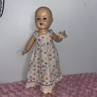 Unbranded vintage doll composition with teeth and tongue, closes eyes 17”