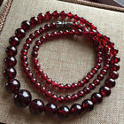 Natural 5-11mm Dark Red Garnet Round Gemstone Beads Necklace 18
