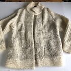 Vintage PGE Mohair Blend Open Front Cardigan Sweater Thick Heavy Warm Sz L Boho