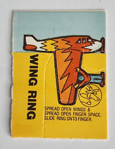 1987 Vintage Premium Cracker Jack Prize Paper Airplane Ring or Wing Ring Toy