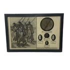 Civil War Dug U.S. Breastplate with Bullets, Eagle Button in Display Case