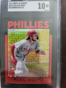 2021 Topps Chrome Alec Bohm RC 86 Red Mojo Refractor /5 Rookie Phillies SGC 10