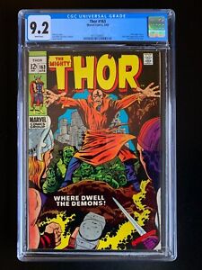 THOR # 163 - CGC 9.2 - WHITE PAGES - 2nd Cameo Warlock / HIM - NEW CGC Case