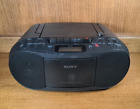 Sony CFD-S70 Boombox CD Player Radio Stereo Cassette Black Tested & Works