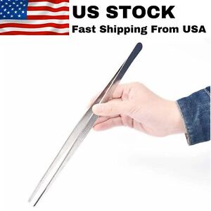 Tweezer Stainless Steel Cooking Tongs Steak Clamp Food Grill BBQ Kitchen Tool US
