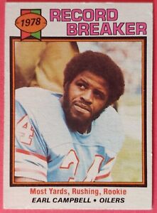 1979 Topps Earl Campbell Rookie Record Breaker VGEX #331 Oilers