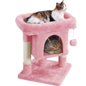 Cat Tree Tower Cat House with Cat Condo Scratching Post for Indoor Cats, 23.5in