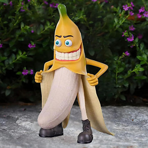 Outdoor Garden Statues Evil Banana Man, Funny 8'' Sculptures Yard Decorations