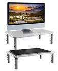 2-Pack Monitor Stand Metal Riser Ergonomic Adjustable Height-Silver