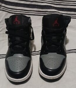Rare Air Jordan 1 Mid 'Shadow Red' Black Sneaker, Size 7Y / 8.5W BNIB 554725-096