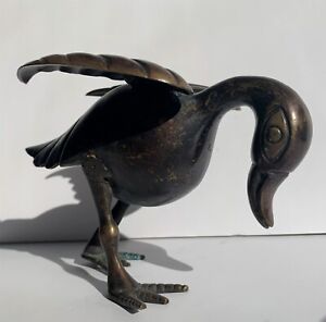 Early 20th Century Beautiful Art Deco Bronze Duck Figurine Sculpture