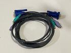 6Ft 3-in-1 KVM Switch Cable w/ 6 pin PS/2 Keyboard Mouse & HD15 VGA Male to Fema