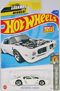 Hot Wheels 2022 White '70 Pontiac Firebird #1, Hot Wheels Dream Garage 1/5