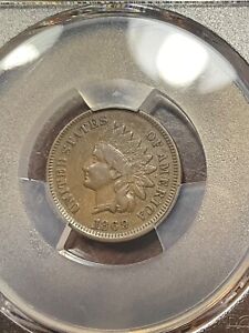PCGS VF30 1869 INDIAN HEAD CENT NICE EYE APPEAL KEY DATE