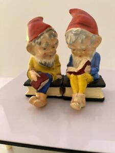 Vintage Gnome unmarked Goebel Book Ends  - Excellent condition!