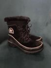SOREL Tivoli Waterproof Winter Boots Black Suede Leather Women’s 8.5 NL2532-010