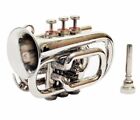 King Good Pocket Trumpet Silver And Nickel Finish Bb Pitch With Hard Case