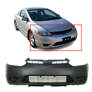 Primed Front Bumper Cover Fascia for 2006-2008 Honda Civic Coupe DX-G EX LX Si (For: Honda Civic)