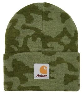 Palace x Carhartt WIP Watch Hat in Dollar Green Camo One Size Beanie Knit Cap