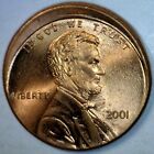 New Listing2001 OFF CENTER ERROR Lincoln Cent NICE BU + Coin  1 CENT START TRUE AUCTION  NR