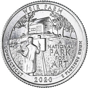 2020 W Parks Quarter ATB Weir Farm National Park Unc Privy Mark CN-Clad