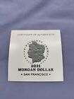 2021 S Silver Morgan Dollar San Francisco Mint COA Only