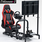 Minneer G920 Sim Racing Cockpit with Seat and TV Stand Fit Logitech Thrustmaster