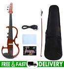 4 String Electric Violin 4/4 Full Size Practice Violin Solid Wood with Bow Case