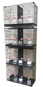 Lot of 4 Stackable Breeding Bird Cages Budgie Aviary Canary W/Center Dividers 20