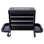 Rolling Tool Box 3-Drawer Garage Glider Rolling Tool Chest Seat 350lb Capacity
