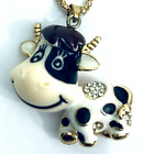 Betsey Johnson ADORABLE SMILING COW necklace with pendant 23