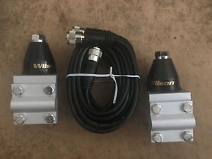 Wilson Aluminum Antenna Dual Kit Mount Co-Phase Coax Cable TRUCKER CB RADIO HAM