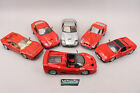 Lot of 6 1/18 Scale Burago Ferrari Diecast Cars F50, 348 TS, GTO, 550 Maranello