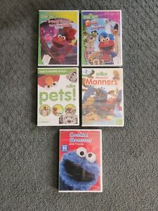 (5) SESAME STREET DVD LOT ( NEW SEALED ) MONSTER MANNERS , SILLY STORYTIME