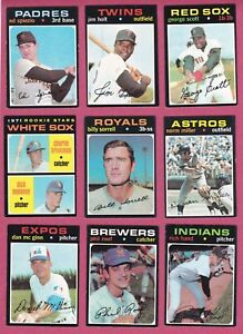 1971 Topps Baseball Cards - EX+ to EXMT commons to complete your set