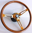 Steering Wheel fits For BMW Vintage Wood Chrome Golden E24 E28 E30 E32 E34 86-92