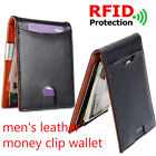 Slim Mens Wallet with Money Clip Leather RFID Blocking Bifold Credit Card Holder