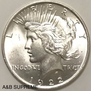 1922 Peace Dollar Gem Bu Uncirculated Fresh From Original Roll 90% Silver