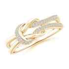 ANGARA Natural Diamond Split Infinity Knot Ring in 14K Gold (HSI2, 0.12 Ctw)
