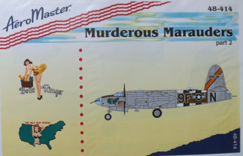 1/48 Aero Master Decals B-26 Murderous Marauders pt2 #48-414 OOP/HTF/SCC
