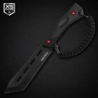 Tactical TANTO FIXED BLADE Survival Black Hunting Full Tang Knife + Sheath 10.5