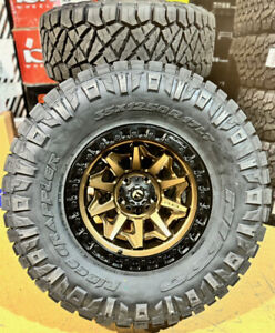17x9 Fuel D696 Covert Bronze Wheels 35 Nitto AT Tires 6X135 Ford F150 Raptor SVT